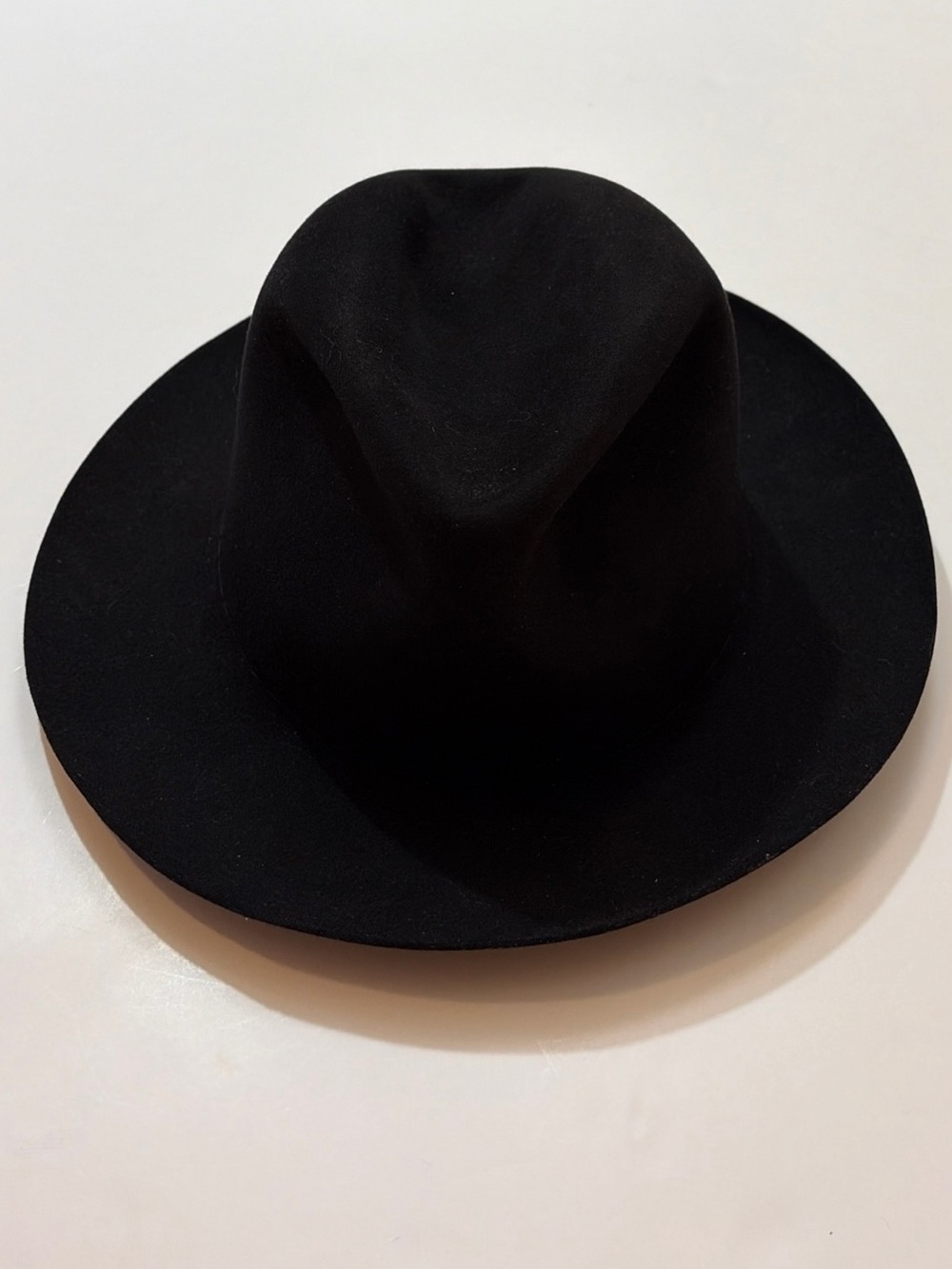 Stetson Sovereign Temple Black Felt Fedora Hat Size 7 3/4 - Picture 2 of 8